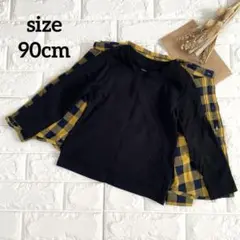 ELFINDOLL 90cm ブラック 長袖Tシャツ ベビーキッズ服 男女兼用