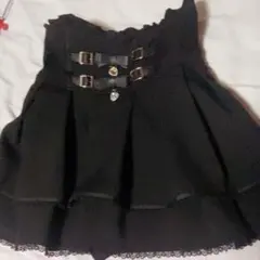 リズリサ 2連リボンベルトスカパン ブラック