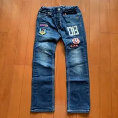 美品Double B パッチ付きデニムパンツ 130