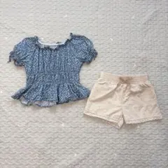 GU 肩出しトップス　ブラウス　ショートパンツ　110 セット