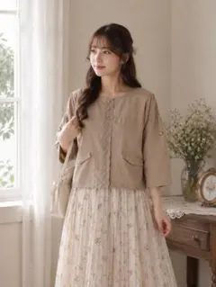 axes femme アクシーズファム ノーカラージャケットのサムネイル