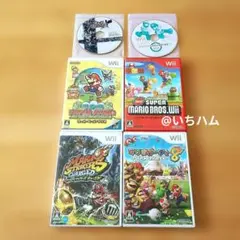 スーパーペーパーマリオ、マリオパーティ8等　マリオ関連Wiiソフト6本セット