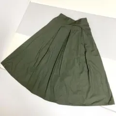 ショコラフィネローブ スカート ロング フレア カーキ 緑 グリーン 秋冬