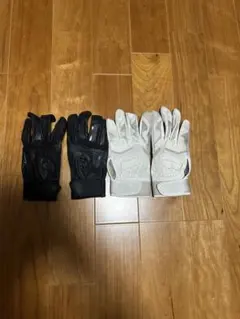 バッティング用手袋 黒白 2セット
