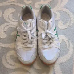 ASICS スポーツシューズ ホワイト/グリーン 体育館シューズ