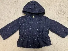 babyGAP ネイビー ドット柄 ダウンジャケット90cm