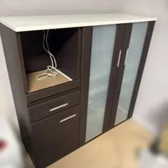 ニトリ キッチンカウンター 120 ブラウン　食器棚　美品