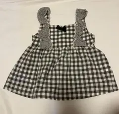 Pupil House ギンガムチェック チュニック 100 リボン フリル
