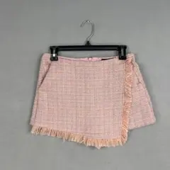 ピンク ツイード ラップ　キュロット