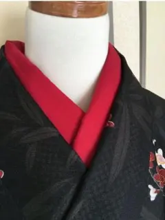 無地半襟　半衿　朱色のサムネイル