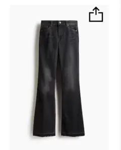 Ｈ＆Ｍ フレアードハイデニム ダークグレー 40