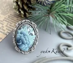 リング　指輪　青薔薇　(銀古美)