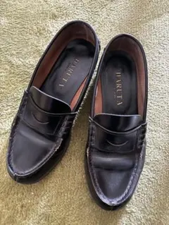 HARUTA ブラックレザー ローファー　24cmEE