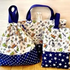 入園入学準備3点セットレッスンバック上履き入れ体操服入れハンドメイド男の子