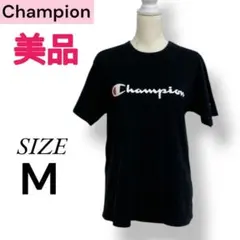 美品 チャンピオン Tシャツ ロゴ ブラック 半袖 シンプル おしゃれ M