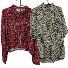 ZARA レオパード柄 シャツ 長袖 半袖