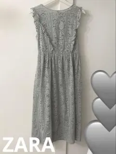 ZARA BASIC グレー　レースワンピース　ザラのサムネイル