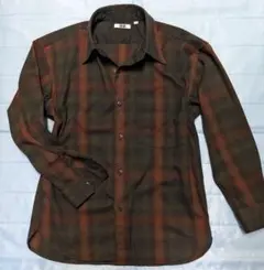 【美品ユーズド】UNIQLO/ユニクロ★ヘビーフランネルシャツ★メンズS★茶系