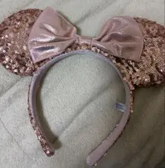 ミッキー耳カチューシャ ピンク スパンコール