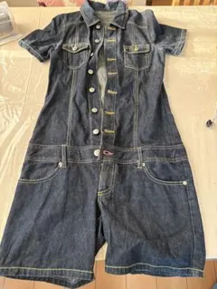 ★ダークデニム ショートスリーブ オールインワン
