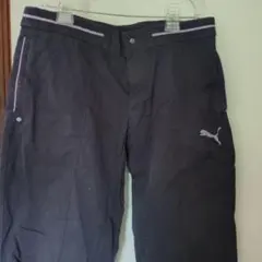Puma 黒 ストレートハーフパンツ サイドライン