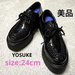 ヨースケ 厚底ラバーソール 黒 24cm レースアップ 地雷 量産型 美脚