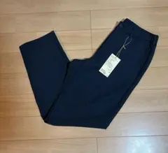 新品 無印良品 風を通すストレッチサッカーノータックパンツ 紺 M