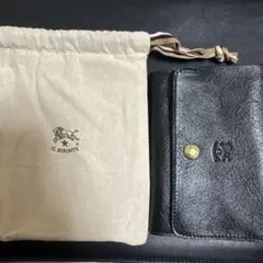 イルビゾンテ IL BISONTE 二つ折り財布　黒 収納袋付き