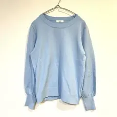 【アーヴェヴェ】セーター クルーネック ぽわん袖 無地 シンプル S