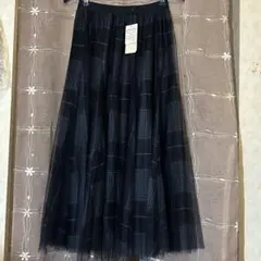 grove グローブ アソートチェックチュールスカート ネイビー M チェック柄