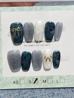 リボンデザイン ネイルチップセット S