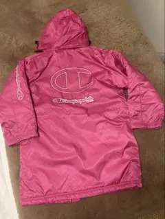【Champion チャンピオン❥ベンチコート【140】ピンク【フード取外し可】