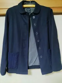ダークネイビー　ジャケット　丸襟　春だけど、まだまだ着れます。