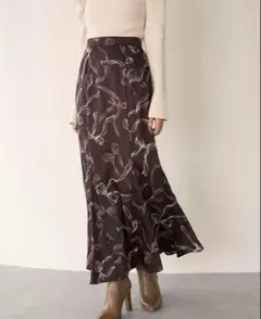 SNIDEL リボンプリントマーメイドスカート