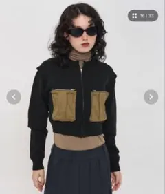 TINA：JOJUN ミリタリー カーディガン　セーター