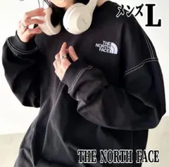 専用！新作 L ノースフェイス ロゴ刺繍 ロンT オーバーサイズ　Tシャツ