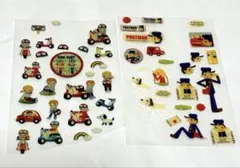 平成レトロ　シール　男の子　女の子　バイク　郵便　ぷっくり　即購入可能！