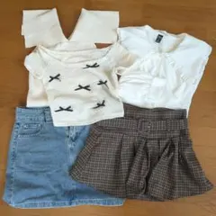 DazyCIDERまとめ売りミニスカートカットソー長袖ブラウスノースリーブニット