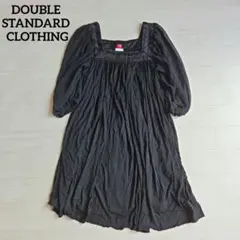 ダブルスタンダードクロージング　ギャザーワンピース　チュニック　黒　袖シフォンのサムネイル