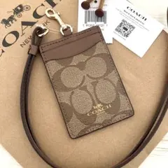 新品　COACH　コーチ パスケース ブラウン