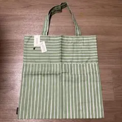 【匿名配送】マリメッコ　ピッコロ　ファブリックバッグ　ライトグレー×グリーン