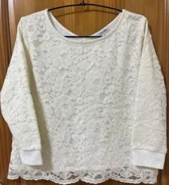 GLOBAL WORK アイボリー レース トップス M
