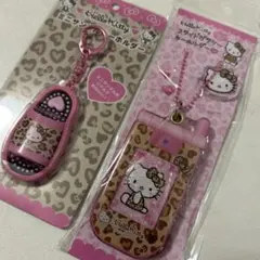 ハローキティ スライドガラケーキーホルダー　ミニサンダルキーホルダー