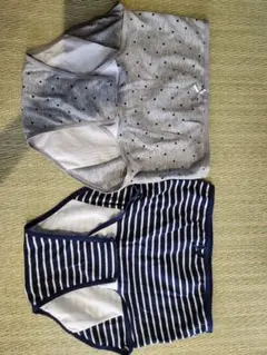 レディース ショーツ 2枚セット ハート柄 ボーダー柄のサムネイル