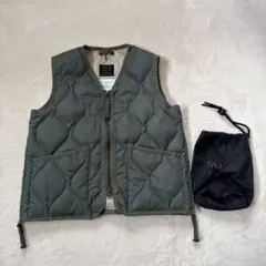 美品TAION ミリタリー Vネックジップ ダウンベスト140 保存袋付き