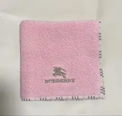未使用　BURBERRYバーバリー　タオルハンカチ　ピンク　ノバチェック