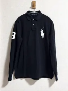 ポロラルフローレン ビッグポニー 長袖 ポロシャツ 黒 M SWAG Y2K