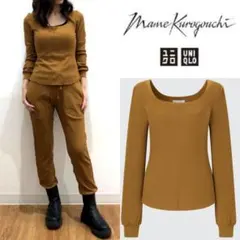 UNIQLO◆ヒートテックウールブレンドワッフルスクエアネック