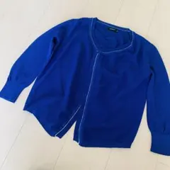 青　カーディガン　Sサイズ　長袖　羽織り　セーターニット　トップス