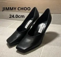 JIMMY CHOO ブラック レザー パンプス スクエアトゥ 37サイズのサムネイル